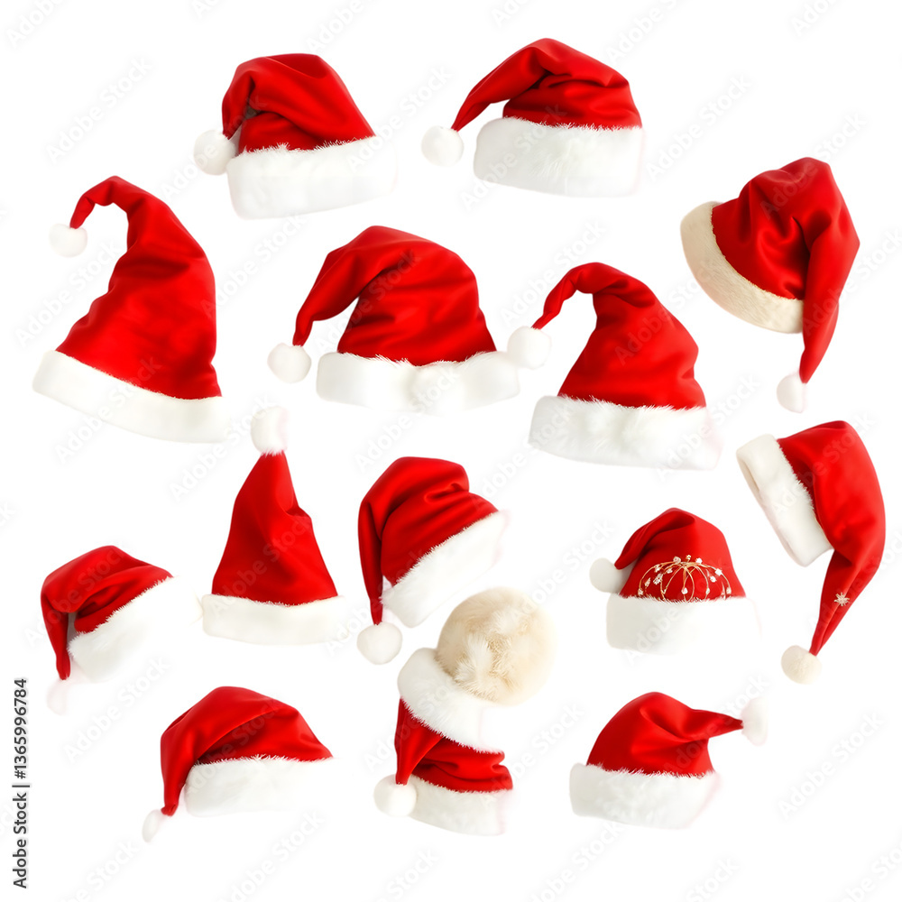 set of santa claus hats set of santa claus hats