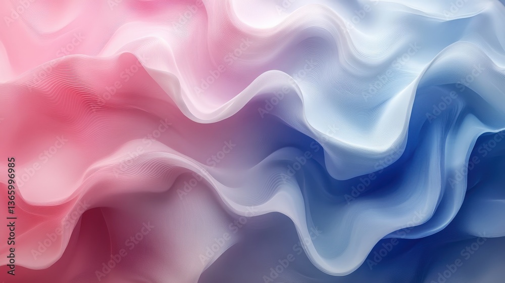 Flowing Waves in Soft Pink and Blue Tones with Smooth Gradient Flowing Waves in Soft Pink and Blue Tones with Smooth Gradient