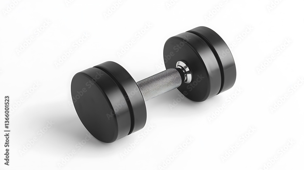 A black dumbbell with a silver spring A black dumbbell with a silver spring