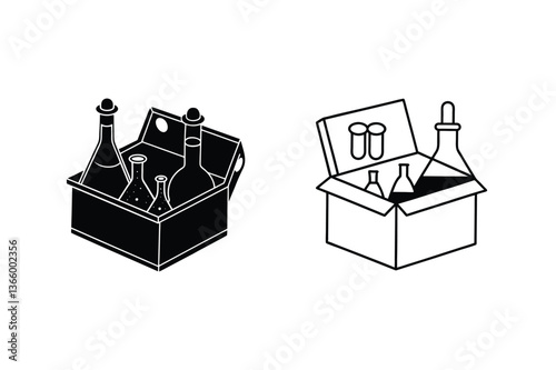 Laboratory Sample Carrier Secure Box, Bottles, Tubes, and Erlenmeyer Flasks