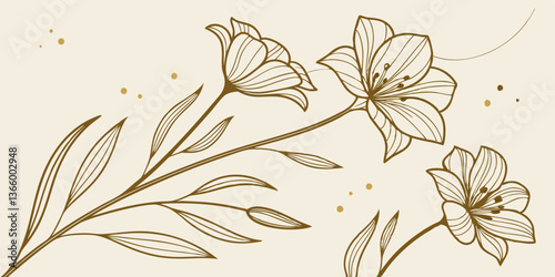 Elegant floral illustration depicting flowers on a soft background  