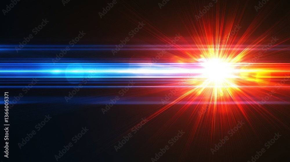 Obraz premium Abstract Light Burst: A Dynamic Dance of Colors and Radiance in a Minimalist Composition