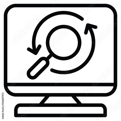 Monitor icon line vector illustration