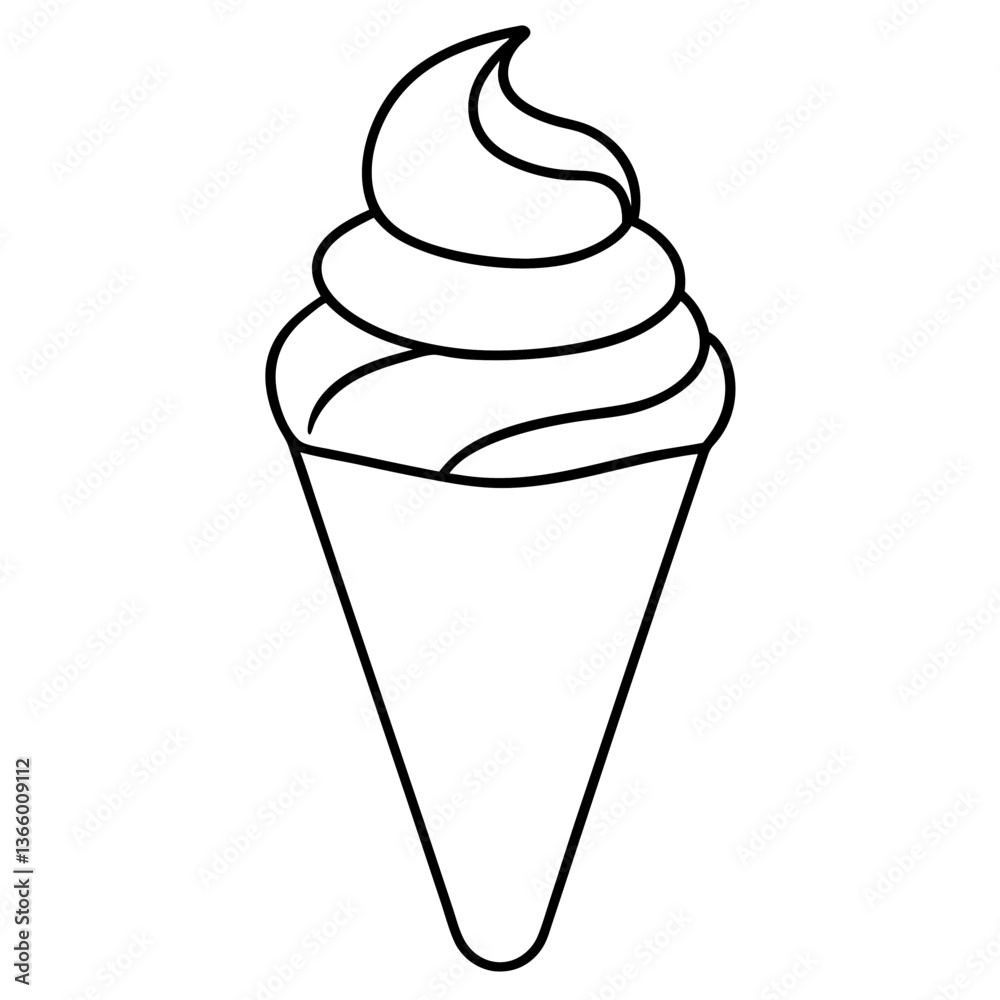 Ice Cream Line Art Drawing Ice Cream Line Art Drawing