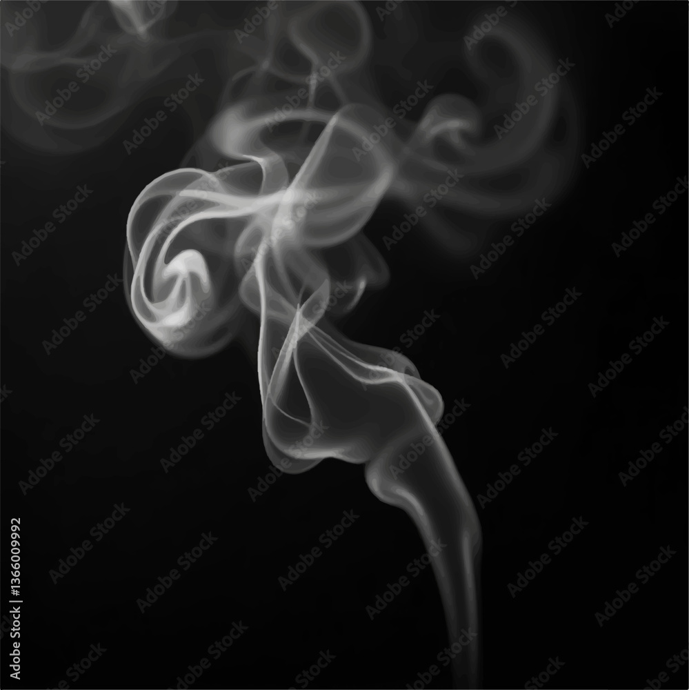 Smooth flowing smoke on a black background Smooth flowing smoke on a black background