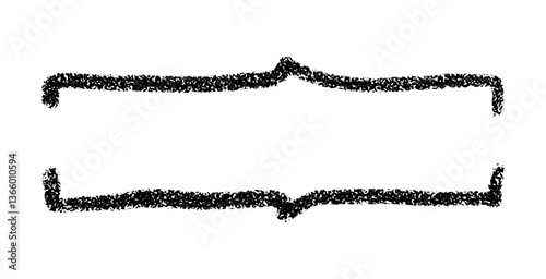 Doodle bracket typography with ornate parenthesis symbols. Hand-drawn typography braces icon. Flat vector illustration isolated on white background.