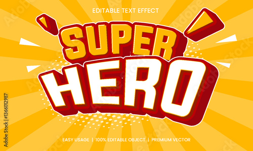 Super Hero Cartoon Style Editable Vector Text Effect