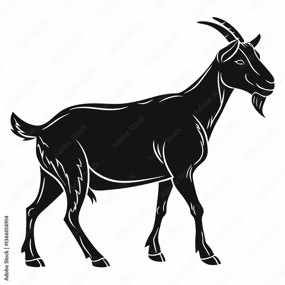 Obraz premium goat silhouette icon vector