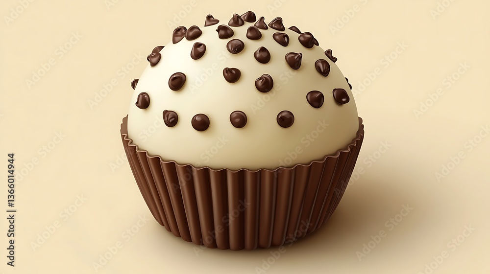 White Chocolate Truffle with Beige Background. White Chocolate Truffle with Beige Background.