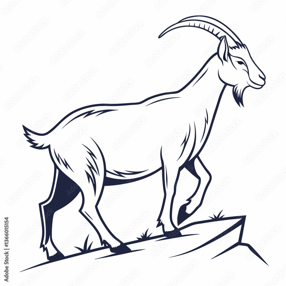 Fototapeta premium goat silhouette icon vector