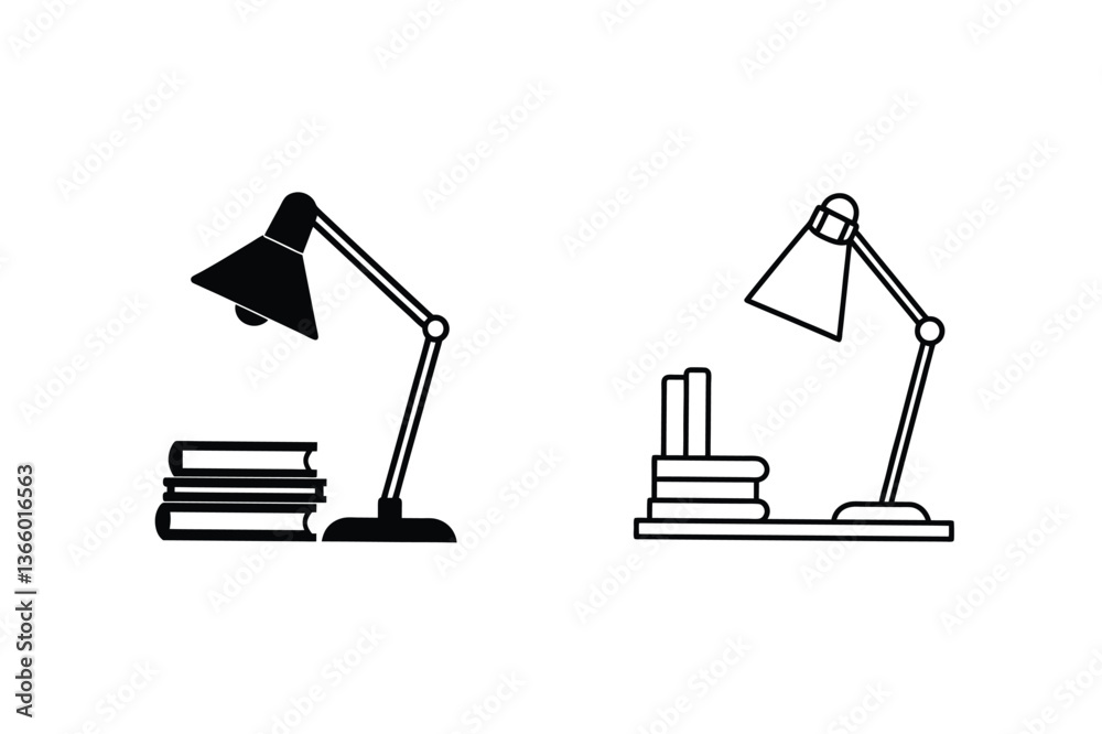 Desk Lamp Icons Study, Reading, Books, Education, Light, Knowledge, Learning, Office, Workspace, Ill Desk Lamp Icons Study, Reading, Books, Education, Light, Knowledge, Learning, Office, Workspace, Ill