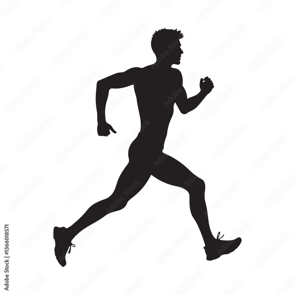 Running Silhouette Dynamic Athletic Motion Icon Illustration vector white Background Running Silhouette Dynamic Athletic Motion Icon Illustration vector white Background