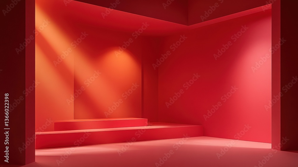 Modern Red Minimalist Showcase Interior Design Modern Red Minimalist Showcase Interior Design
