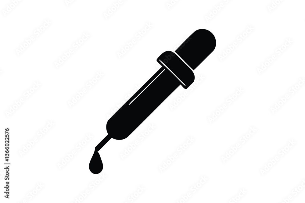Medicine dropper silhouette on white background Medicine dropper silhouette on white background