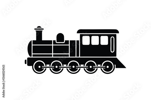 Old train Icon silhouette