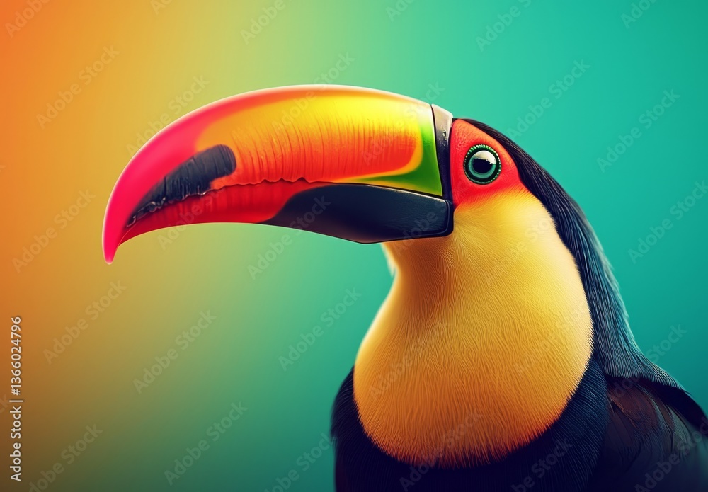 Fototapeta premium Vivid Imagery of a Tropical Toucan Bird