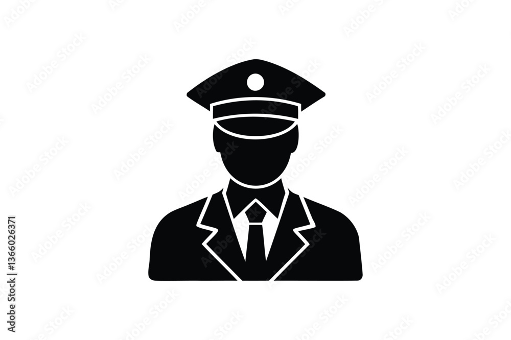 Police officer avatar on white background Police officer avatar on white background