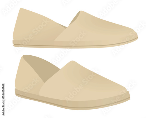Brown loafer shoes. vector illustration
