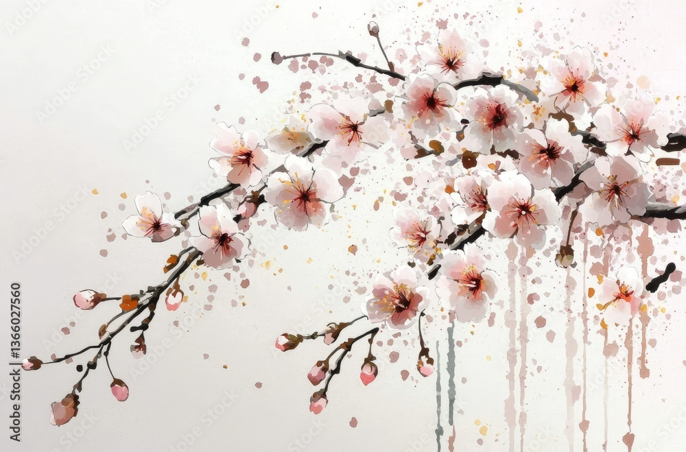 Naklejka premium Discover the delicate charm of sakura in full bloom this spring.