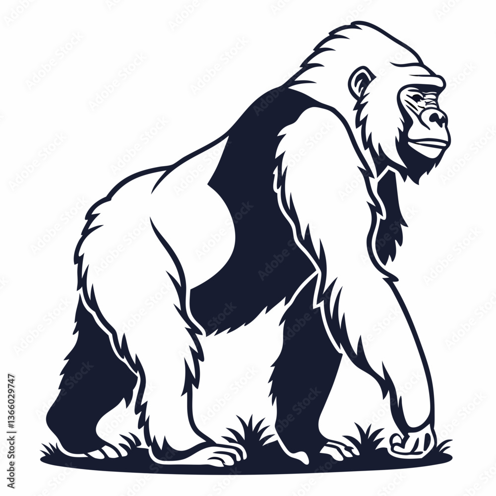 Obraz premium gorilla silhouette icon vector