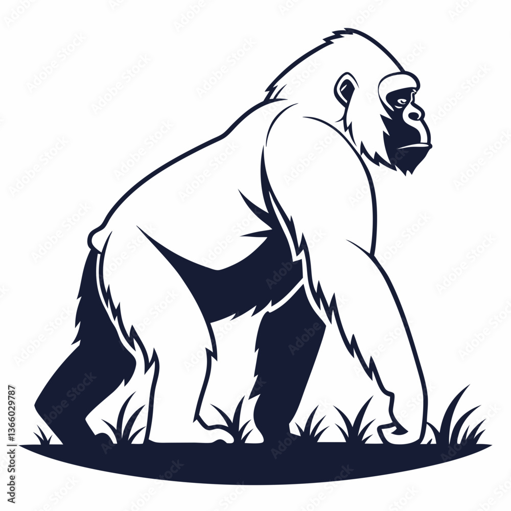 Obraz premium gorilla silhouette icon vector