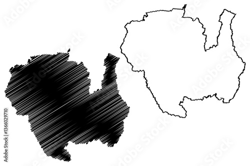 Sipaliwini District (Surinam, Republic of Suriname) map vector illustration, scribble sketch Sipaliwini map
