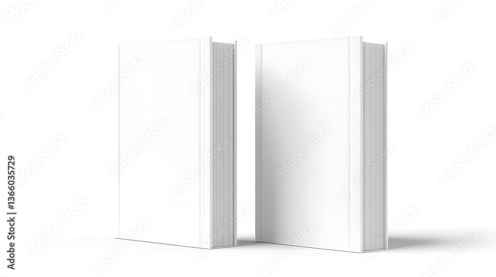 Naklejka premium Blank white box mockup, 3d rendering isolated on white background