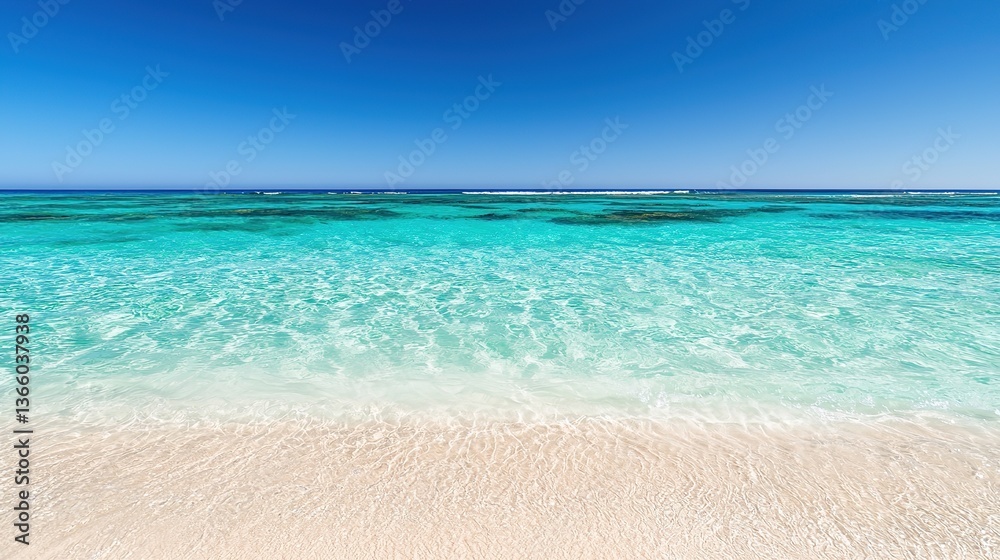 Obraz premium Open ocean serenity tropical paradise landscape photography clear water panoramic view tranquil escape