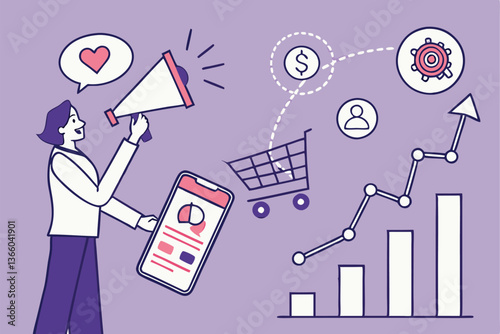 90 Digital marketing, social media influencer, smartphone app, virtual communication, business growth, online engagement, mobile technology, financial success, data analytics, global connectivity, e-c