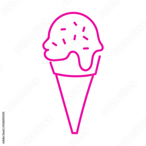 Colorful ice cream cone with sprinkles create a fun summer treat