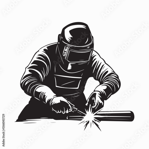 Professional Welding Vectors and Illustration isolated on white background.