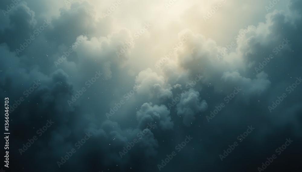 Fototapeta premium Dramatic cloud formation overhead atmospheric landscape nature scene mystical environment wide angle view tranquility concept for art and photography