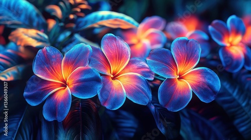 Illuminating neoncolored flowers botanical garden photography luminous environment close-up new standard in art