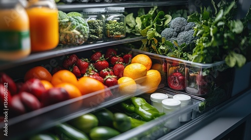 Filled with fresh fruits, vegetables, and dairy stored separately, a pristine fridge promotes healthy habits.