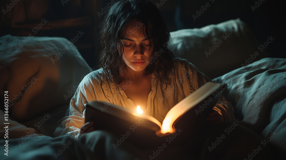 Fototapeta premium Exploring biphasic sleep patterns through the eyes of a midnight reader