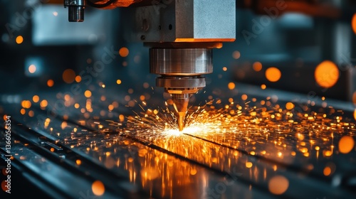 An industrial metalworking facility with large machines shaping and cutting metal, showcasing precision and craftsmanship in production