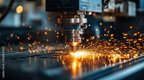 An industrial metalworking facility with large machines shaping and cutting metal, showcasing precision and craftsmanship in production