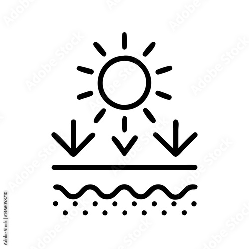 Sunny Weather UV Index Icon for Sun Protection and Health Awareness