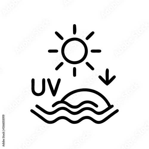 Sunscreen UV Protection Index Icon for Outdoor Activities Vector Graphic Design