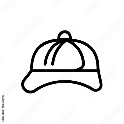 Colorful Baseball Cap Icon for Sports Fans and Athletes Vector Illustration