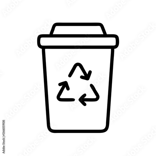 Eco-Friendly Recycling Bin Icon for Sustainable Waste Management Concept