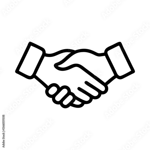 Virtual handshake modern icon for business collaboration and partnership symbol