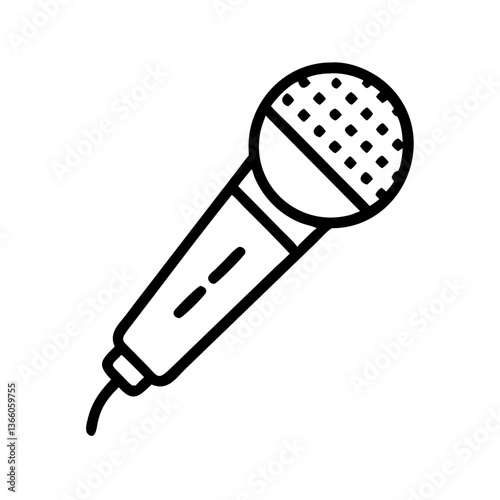 Vintage microphone icon with retro design for music and recording apps