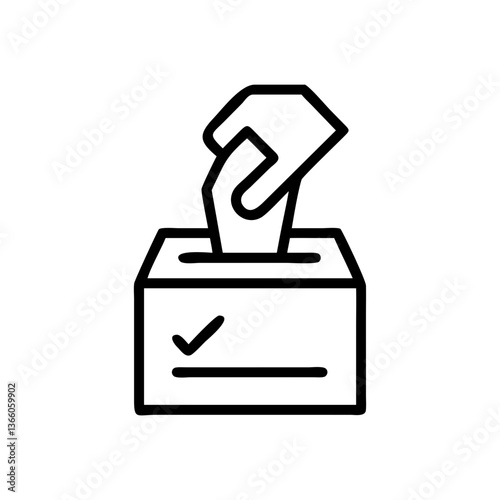 Election Day Vote Icon for Democracy and Political Campaigns, Vector Illustration in Red and Blue