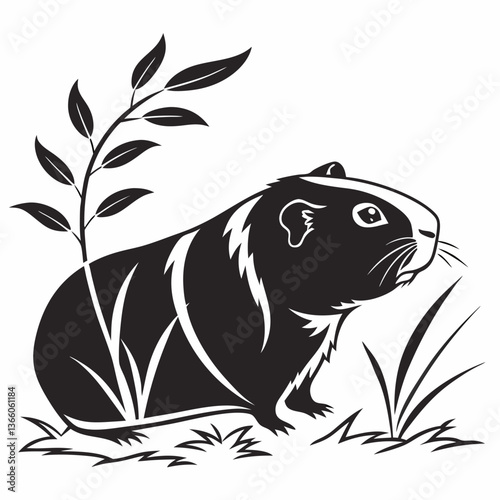 guinea pig silhouette icon vector