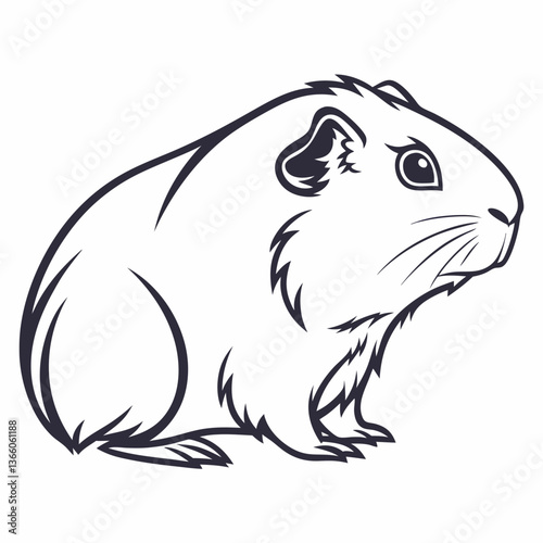 guinea pig silhouette icon vector