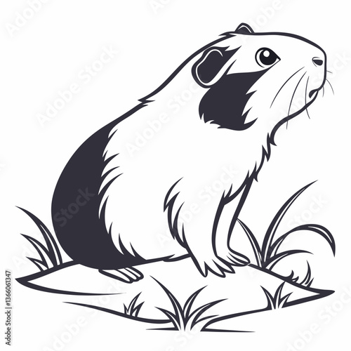 guinea pig silhouette icon vector
