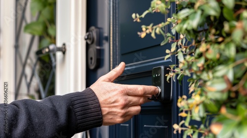 Person using a smart doorbell
