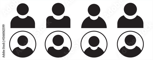 set icon profil or user black
