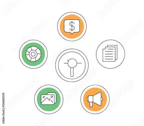 Digital Marketing Strategy & SEO Icon Set – Web & Social Media Tools